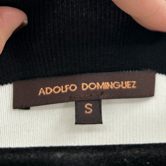 ADOLFO DOMINGUEZ White Black Boat Neck Half Sleeve Knit Shirt Size Small - Picture 7 of 9